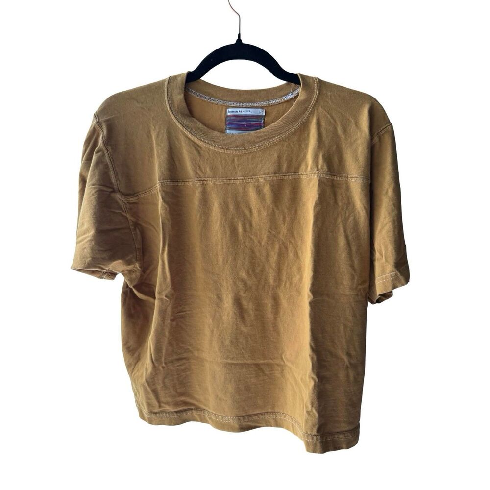 urban outfitters urban renewal cropped tee | mustard vintage rework tshirt